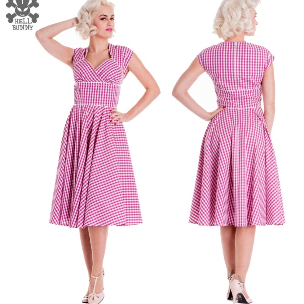 Hell Bunny Vixen Retro Rockabilly fit and flare gingham dress